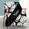 Black White Volleyball Customize Text Blanket Cozy Personalized Blanket Soft Warm Cozy Suitable for Livingroom Bed Office Chair Living Room