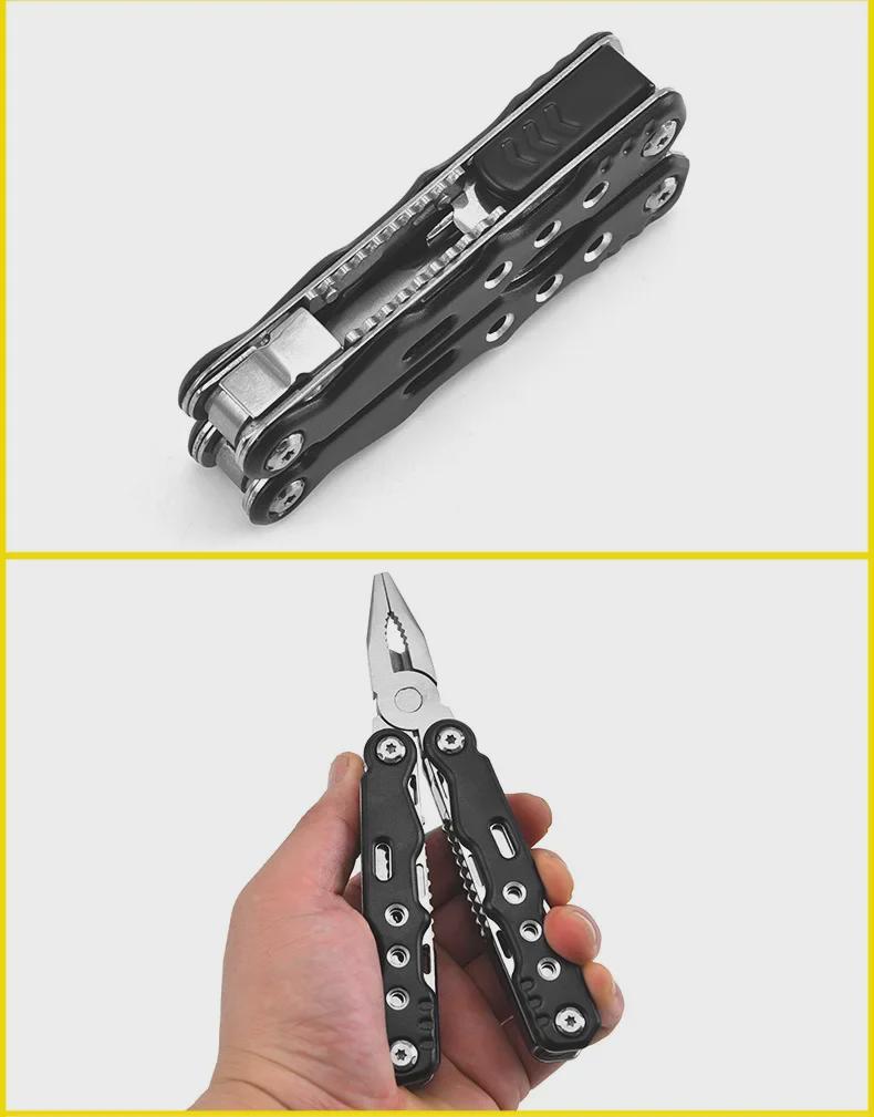 Stainless Steel Multi-Function Folding Pliers with Knife - Outdoor Portable Self-Defense Tool