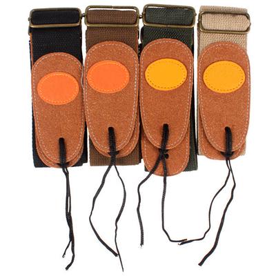 Gitarrengurt aus Baumwolle + gewebter, bestickter Ledergurt für Bass-/Akustik-/E-Folk-Gitarre