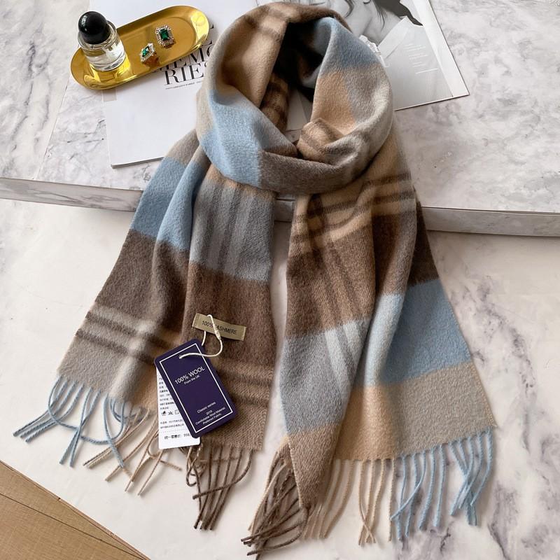Unisex Cashmere Scarf Winter Warm British Plaid Long Men Women Gift