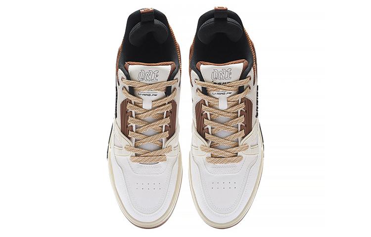 Li Ning 001 BTC 001 BTC Low top Skateboard Shoes Men's White Brown AGCS103-5
