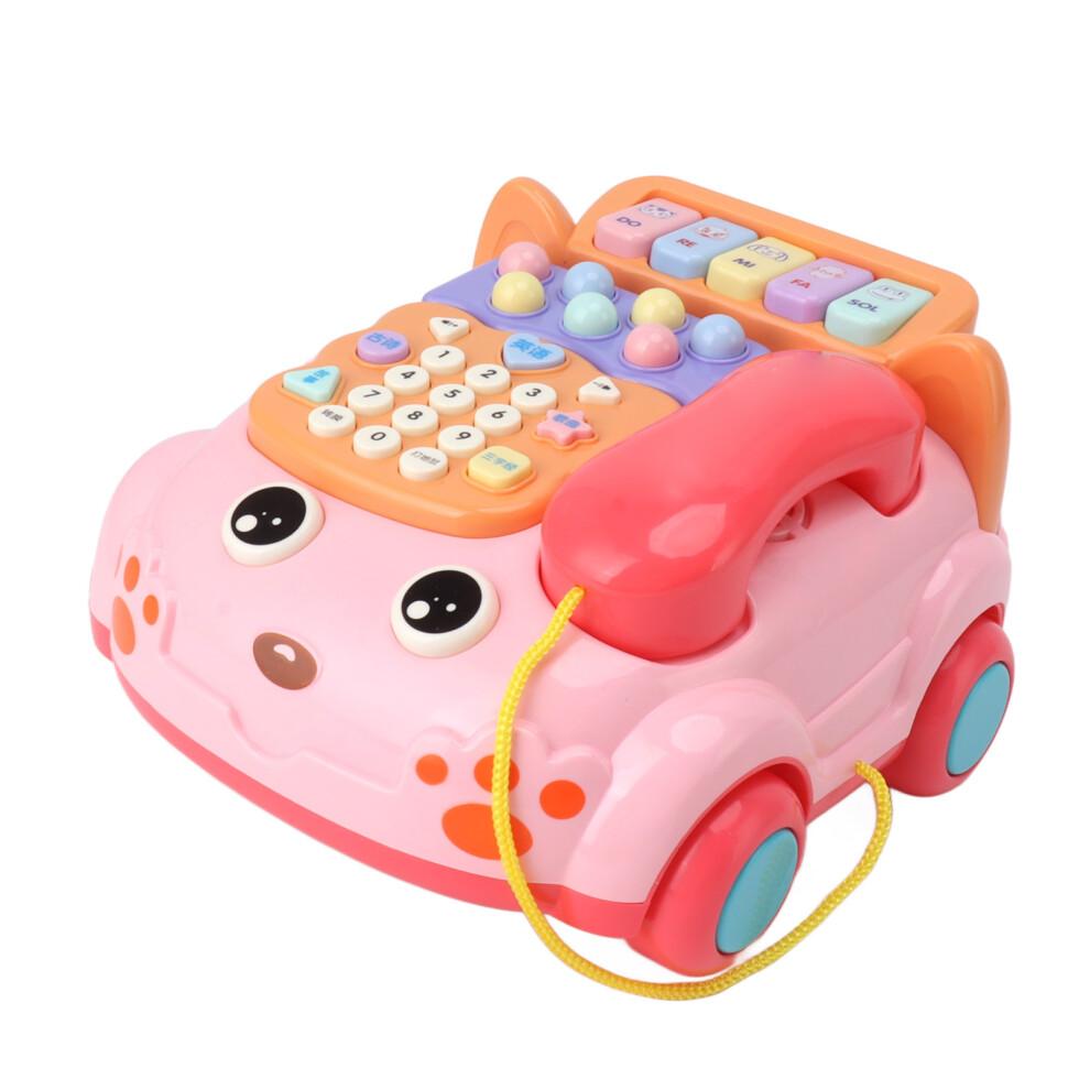 Baby Phone Toy with Music, Lights, Bilingual Educational Fun In Pink 200x190x115mm