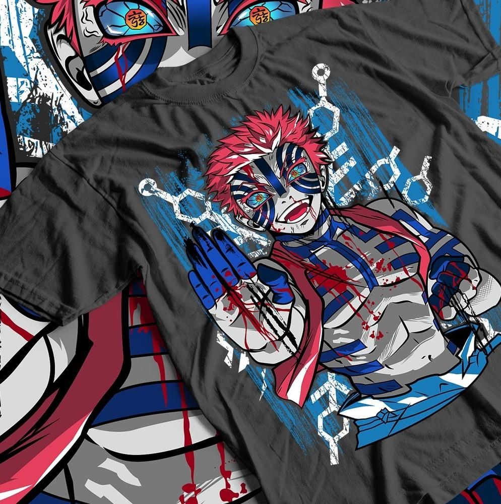 

Demon Slayer Tanjiro T-Shirt, Akaza Kimetsu no Yaiba Tee, Unisex Black Shirt All 3XL