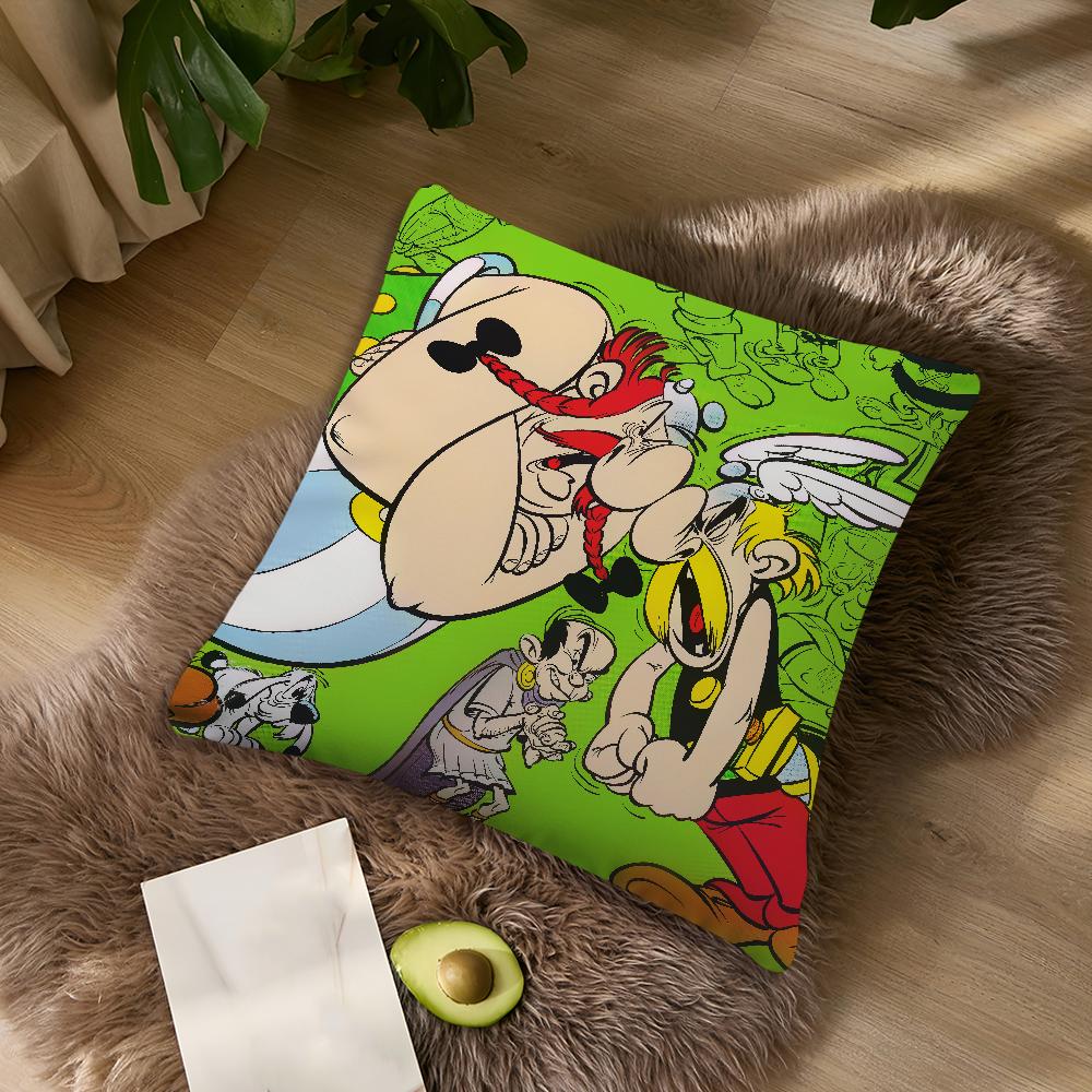 Cartoon A-Asterix And O-Obelix Adventure Comic For Bedroom Car Coffee Shop Room Soft and Living Room Sofa Decorative Pillow Case