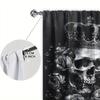 Set Of 2 Gothic Black Rose Skull Printed Curtain Home Decor Window Treatment Bedroom Office Kitchen With Rod Pocket Polyester Perfect For