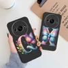 Handyhülle für Xiaomi Redmi A3 4G A3x Rosa Buchstabe Blume Schmetterling Stoßfest Weiches Silikon Cover Kameraschutz TPU Fundas