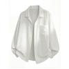 New long-sleeved shirt for men, spring style, textured slightly wrinkled linen feel shirt, simple drapey jacket