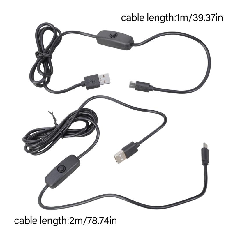 Power Cable with Switches USB Type C 5V 3A Fast Charging Cord Multipurpose USB Type C Charging Cord for Multiple Devices