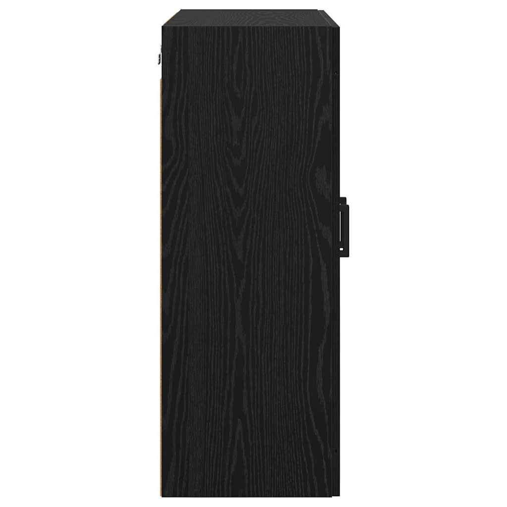 Wall Mounted Cabinet Black Oak Effect 69.5 x 34 x 90 cm