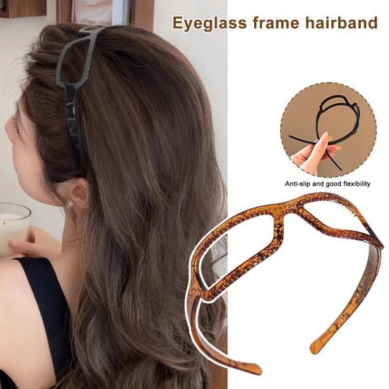 Women Headband Anti-slip Teeth Glasses Frame Design Acrylic Material Lightweight Hair Hoop Hair Accessories