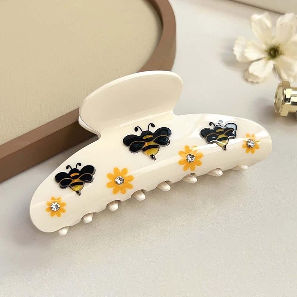 Blume Frauen Haifisch-Klammer Koreanischer Stil Acryl Haar-Kralle Strassstein-inlay Haar-Kralle Weiblich