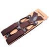 Leather Trimmed Vintage Suspenders Button End Y Back Suspenders Button End Suspenders  Party