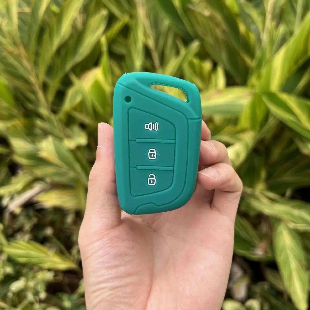 3 Buttons Silicone Car Fob Key Cover Case for JAC JIAYUE A5 X4 X7 IC5 IEV T50 S2 S3 S4 S5 S7 T8 Refine M6 Smart Remote Keychain