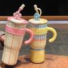 1200ml Thermos Water Bottle Stainless Steel Drinking Straw Cup Kawaii Thermos Cup  Travel