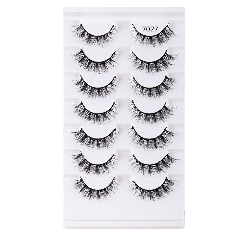 7 Pairs Of Chemical Fiber False Eyelashes Simulation Curled Thick Short Eyelashes