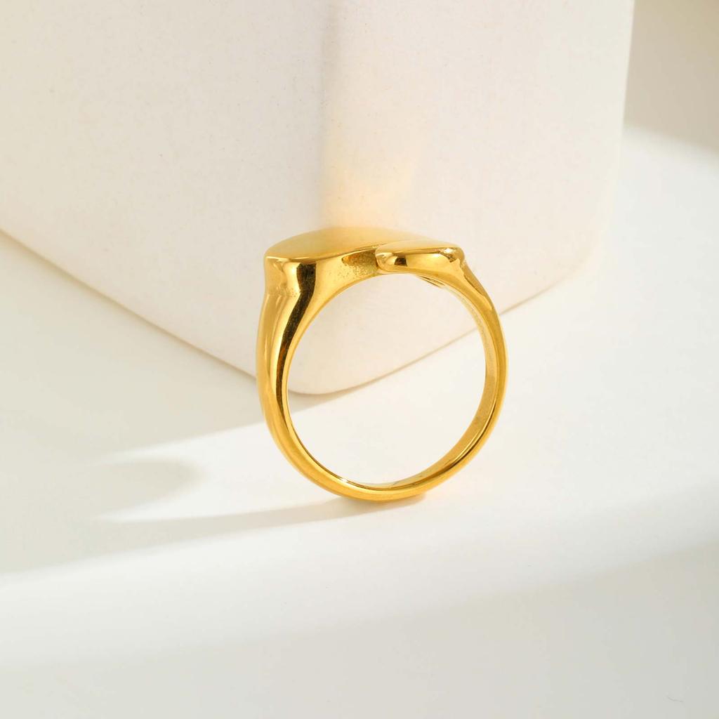 Women's Chunky Oval Opening Ring,Unique Stainless Steel Punk Rings,Trendy Jewelry Gift To Girls