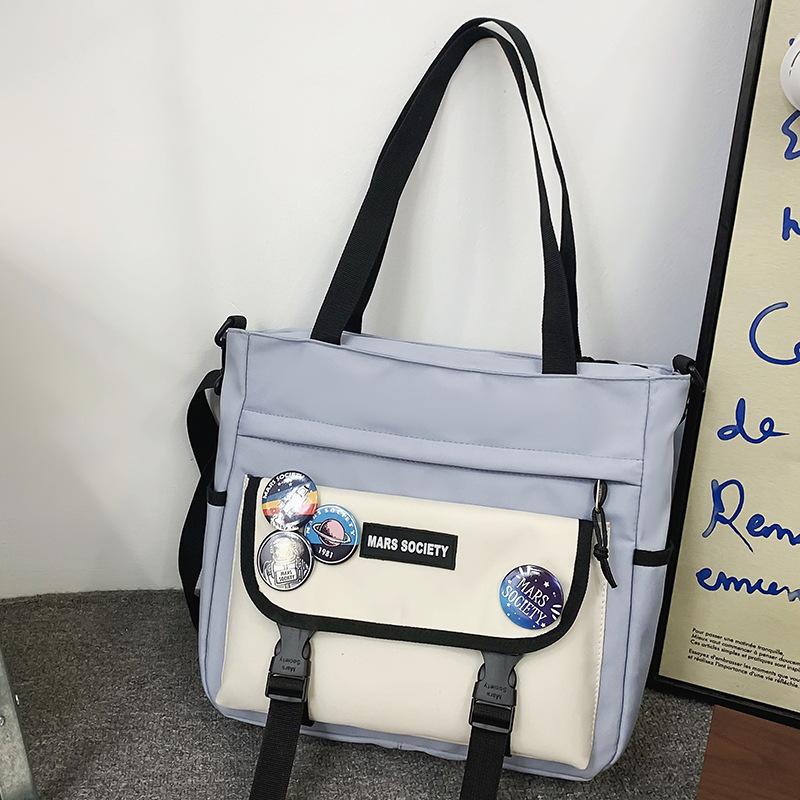 Canvas Bag Tutor Bag Tutor Bag Primary School Students Girls and Boys Multiple Pockets  Hand Held One Shoulder Crossbody Bag Trend