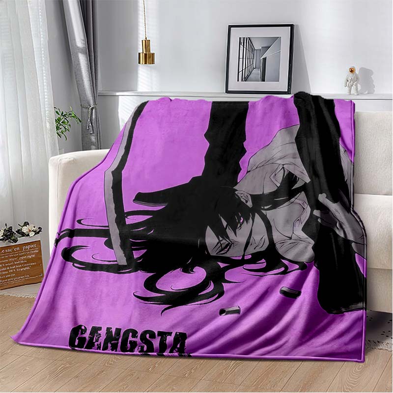 Gangsta Anime Nicolas Brown Print Soft Flannel Throw Blanket Lightweight Warm Sofa Couch Bed Home Decor Cover