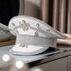 Cap with Butterfly Ornament Glittering Sequin Chic for Festivals, Performers
