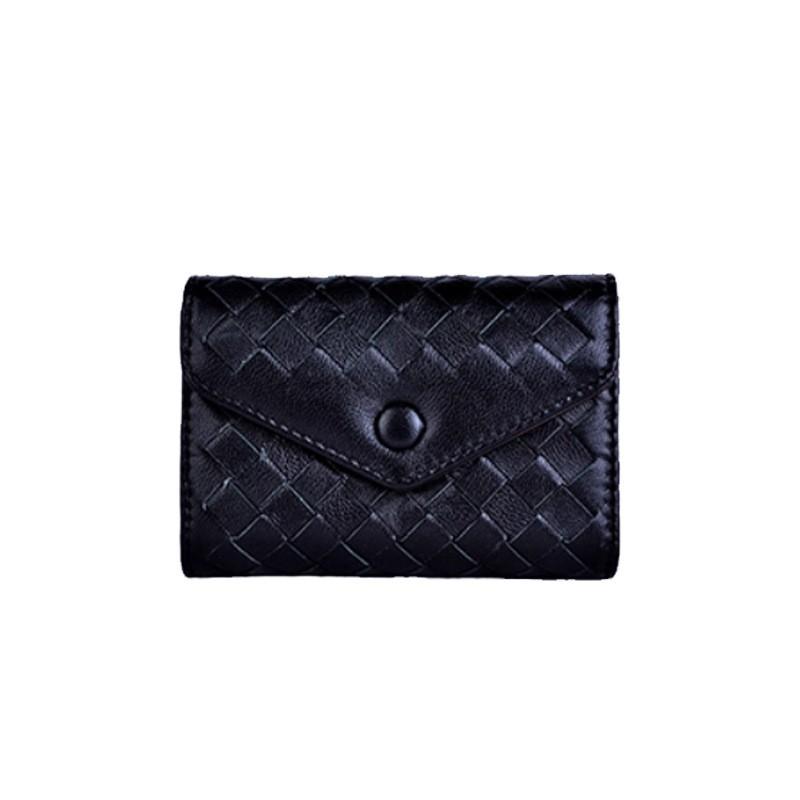 Handgefertigtes Leder Kartenetui Geldbörse Führerschein Bargeldkarten Vintage Stil Bifold mit Druckknopf