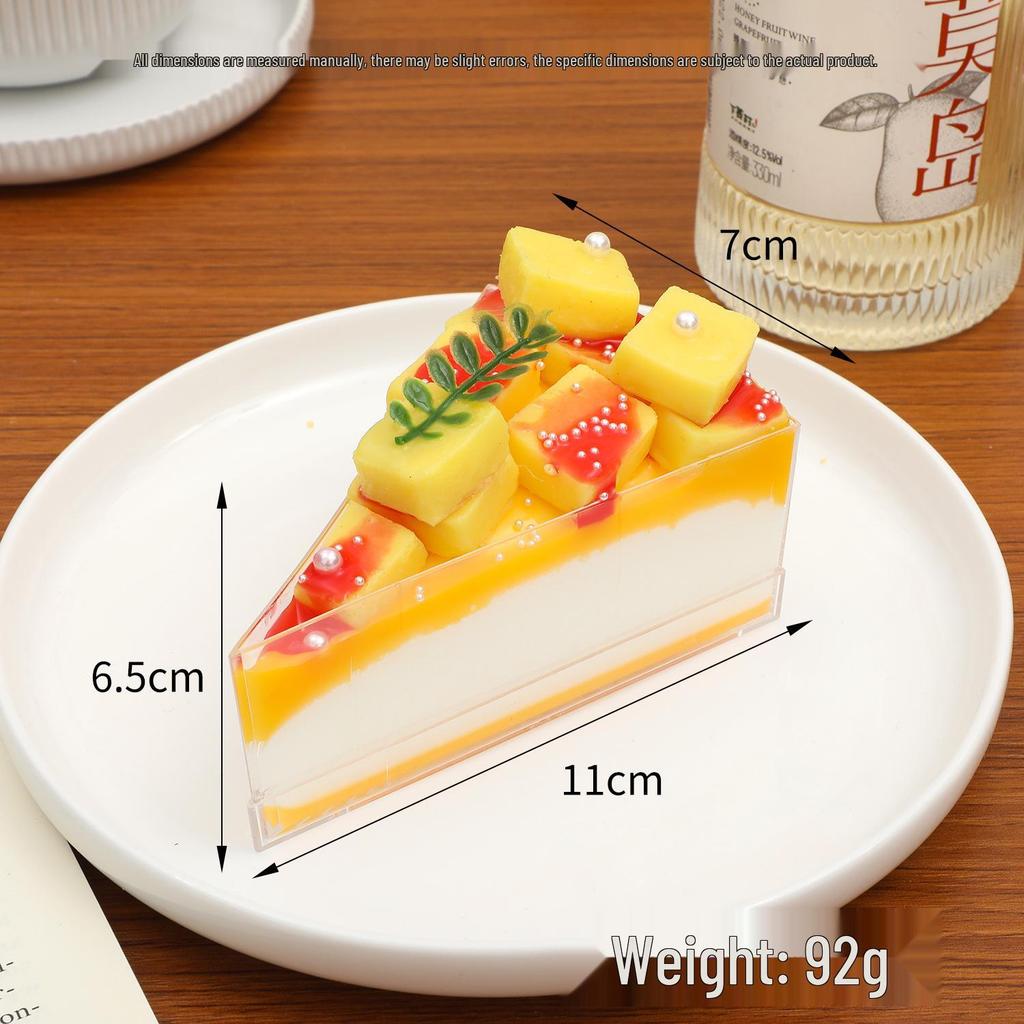PU Fruit Cake Slice Model - Dessert Cream, Pudding, and French Mousse Display