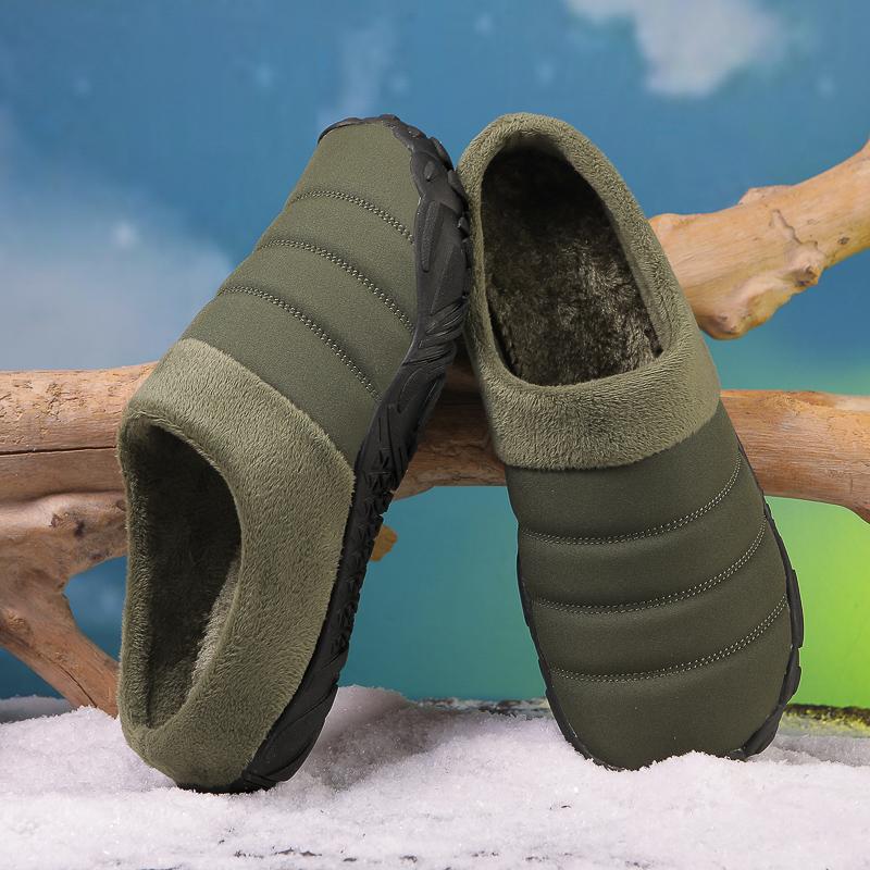 Winter Mens Indoor Plush Slippers Unisex Cotton Shoes Super Warm Fur Home Footwear Anti-Skid Cotton Slippers for Men And Women