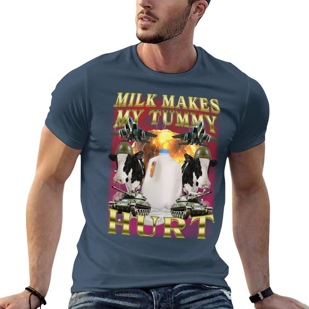 Milk Makes My Tummy Hurt Funny Tummy Ache Meme Tshirt Unisex T Shirts For Unisex Casual Anime T Shirts For Unisex Tshirt