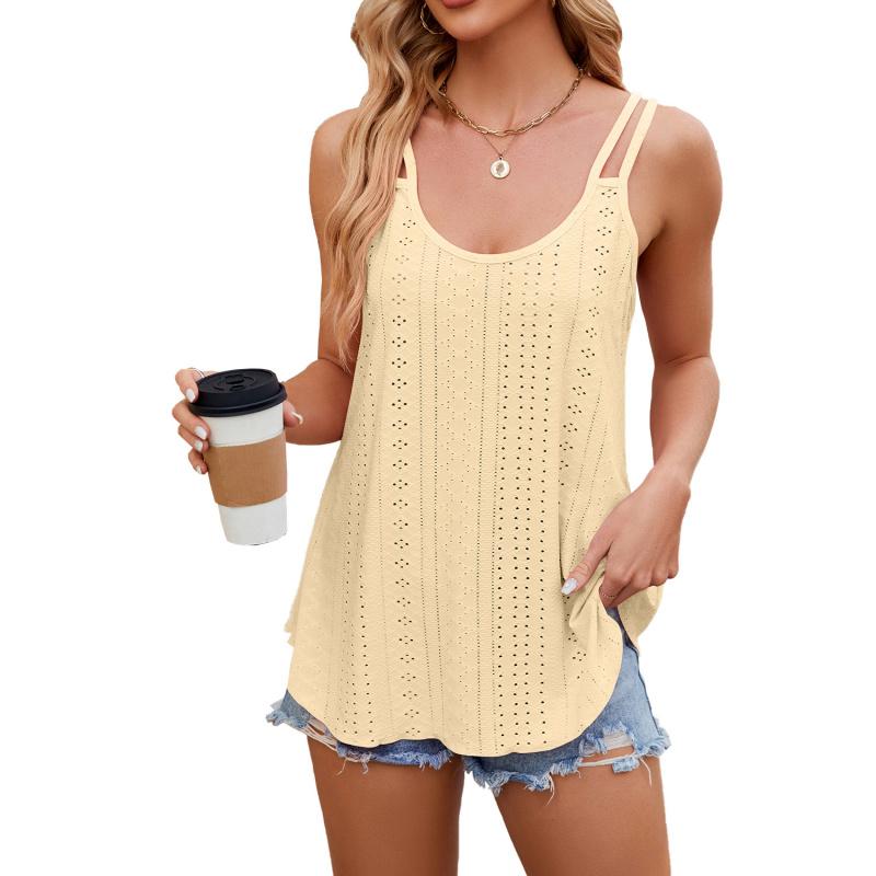 2026 New Solid Color Round Neck Women's Camisole Top