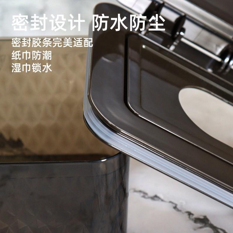 Large Plastic Tissue Box With Lid Home Bathroom Living Room Car Multi-Use Modern Storage Organizer