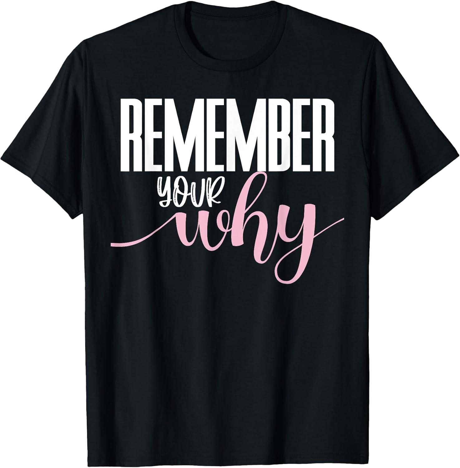 Remember Your Why Gym Motivation Fitness Inspirational Cotton Tee - Made In Usa XL