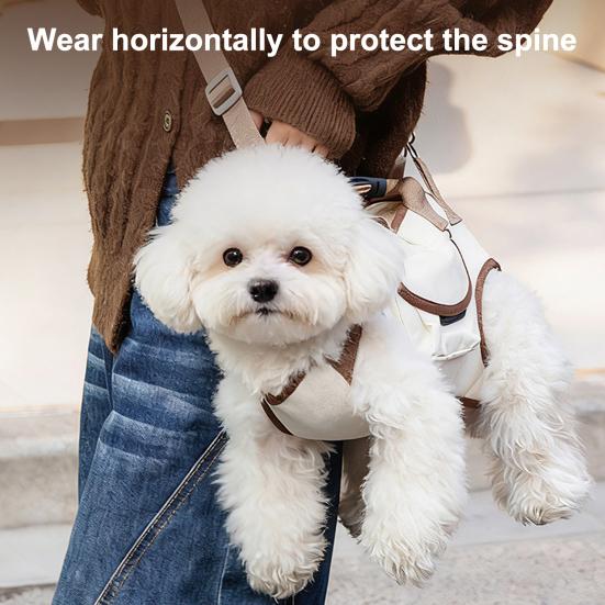 Pet Carrier Tote Bag Breathable Pet Carrier Sling Adjustable Full-Body Harness Crossbody with Pocket for Small Dogs