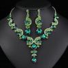 Elegant Necklace Earrings Set Rhinestone Bridal Jewelry Set  Women's Accessories