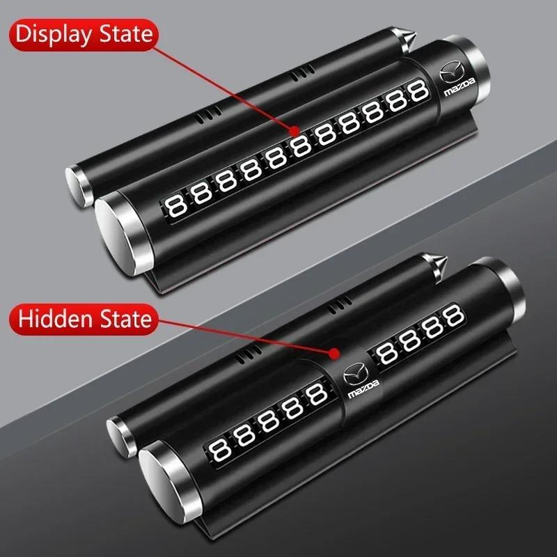 Car Safety Hammer Mobile Phone Temporary Parking Number Plate For Mazda CX5 CX7 CX8 CX9 CX30 M3 M6 CX3 Auto car Accessories