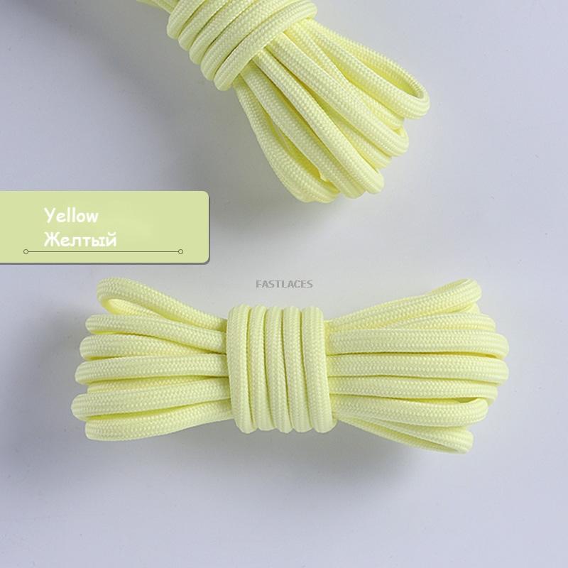 1pair Round Shoelaces Polyester Solid Classic For Yezy Sports Boot Bold Shoeslace Sneaker Shoe Laces Shoes Strings