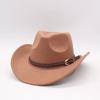 Tibetan Woolen Top Hat Thickened Woolen Felt Hat Xizang Large Edge Belt Hat Men'S And Women'S Spring And Autumn Western Cowboy Hat