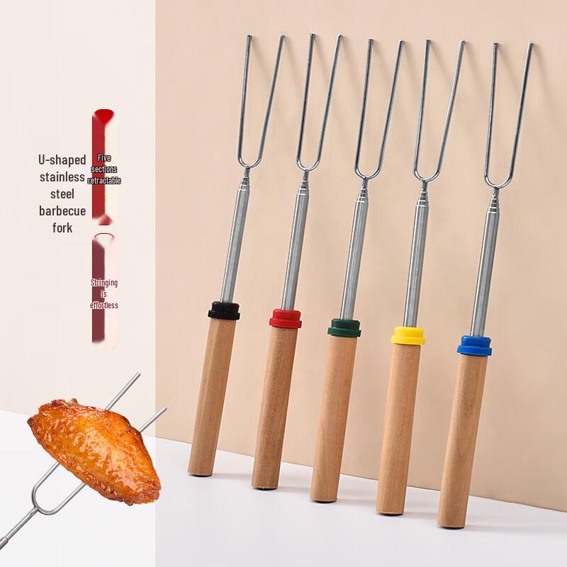 Wysuwane drewniane widelce do grilla Anvelo