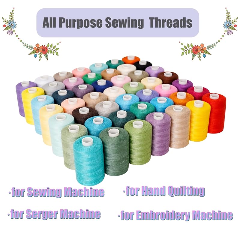 49 Colors Sewing Thread Set No. 60 1000 Yards Roll Large Capacity Can Be Used a Lot For Ordinary Ground Thread for Home Sewing Machines Hand Sewing