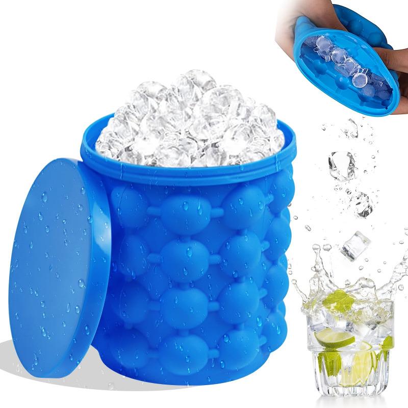 Silikon-Eiskübel mit Form, Großer runder DIY-Eisbereiter für Cocktails, Whiskey und Heimbar-Zubehör