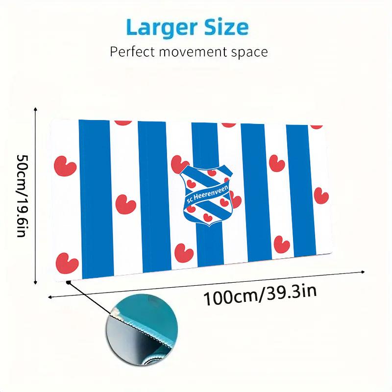 SC Heerenveen Mouse Pad, Large Gaming Desk Mat, Non-slip XXL Mousepad for Laptop & Tablet, Mini PC Playmat with Stitched Edges