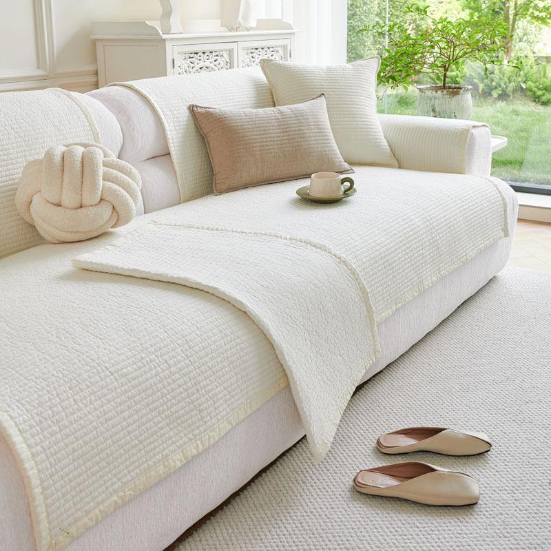 

Simple Solid Color Pure Cotton Nordic Sofa Cushion Cover Cotton Fabric Simple Modern Non Slip Sofa Seat Slipcover for Home Decor 70x70cm