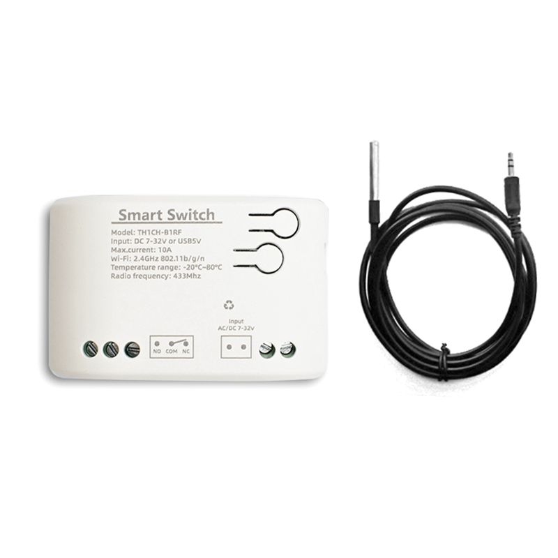

Ewelink Controller Switch Wifi Smart Temperature Switch 10A Temperature Sensor Works With Alexa Google Home 7-32V-B61B