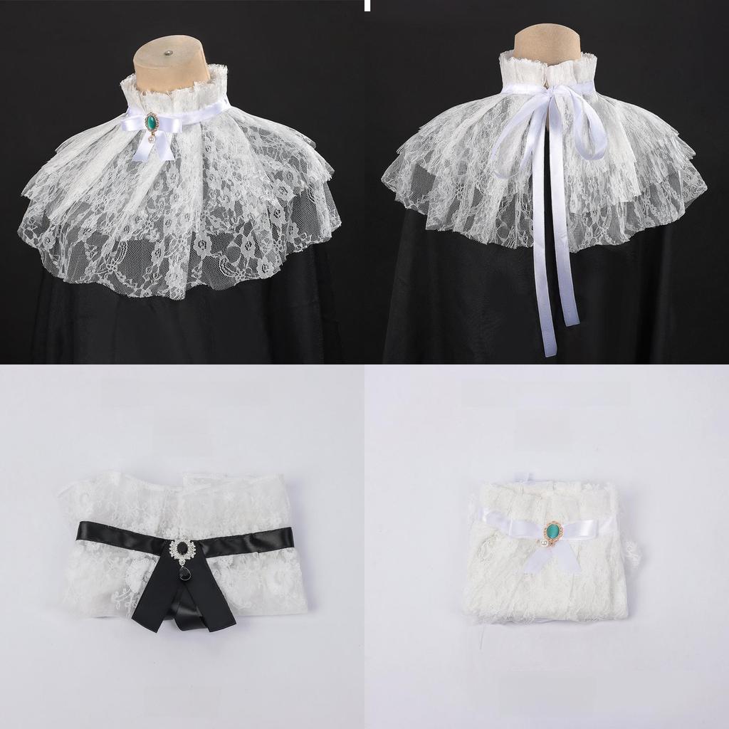 Victorian Style Collared Shirt With Linen And Spandex For Party Stage Costume