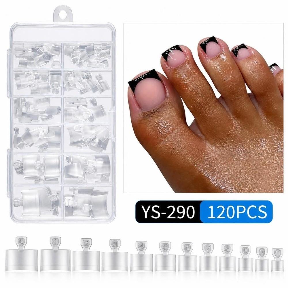 120 Pcs/box Square Shape Press On Toenails Frosted Half Cover Toenail False Toenail Tips Nail Art