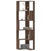 VidaXL Corner Bookcase with 5 Shelves Brown Oak Engineered Wood, Corner Bookshelf, Corner Display Cabinet, Cabinet 852588