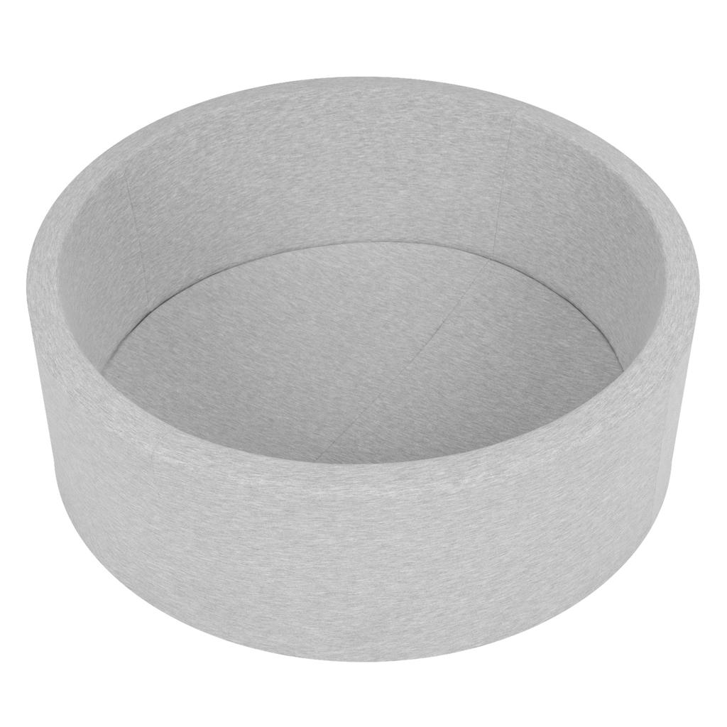 Selonis soft ball pit pool 90x30cm/no balls round for baby toddler foam, light grey:grey-white-turquoise