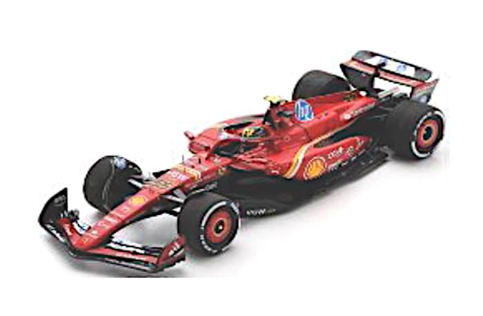 Looksmart Scale Scuderia Ferrari 2024 F1 Italian Grand Prix Monza 4th Place Sainz Completed Model with Sponsor Logo Display 1/43 SF-24 #55 C.