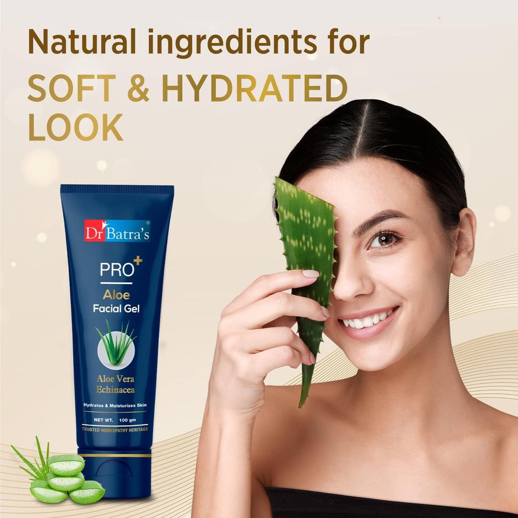 Dr. Batra's PRO+ Aloe Gesichtsgel LSF 50+ PA+++ 100G Packung mit 1 Leichtgewichtiger Sonnenschutz