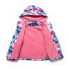 Children Floral Print Windproof Windbreakers Jacket Kids Autumn Winter Hooded Coat Zipper Outerwear