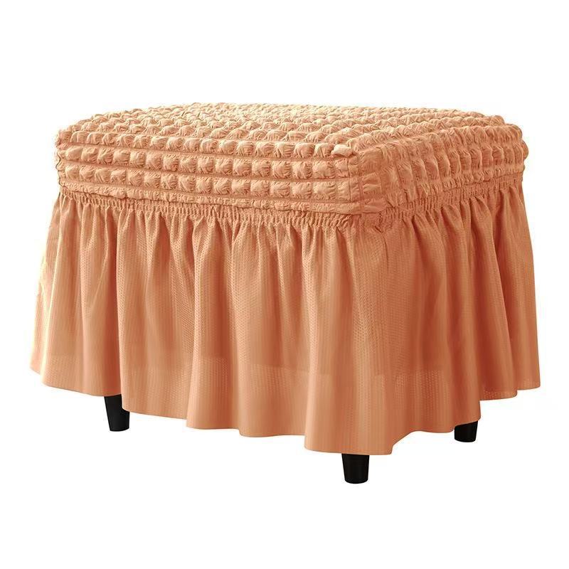 Thickened Bubble Grid Full-cover Skirt Elastic Rectangular Foot Pedal Cover for Home Hotel Footstool Cover Dustproof Cover