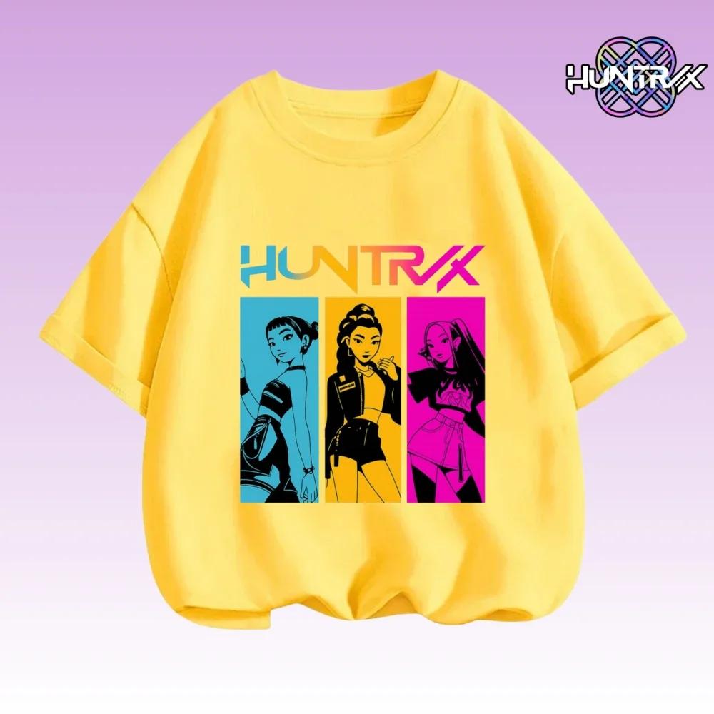 2026 Moda Camiseta Infantil Kpop Caçadores de Demônios Camiseta para Meninos Meninas Camiseta Verão Gola Redonda Manga Curta